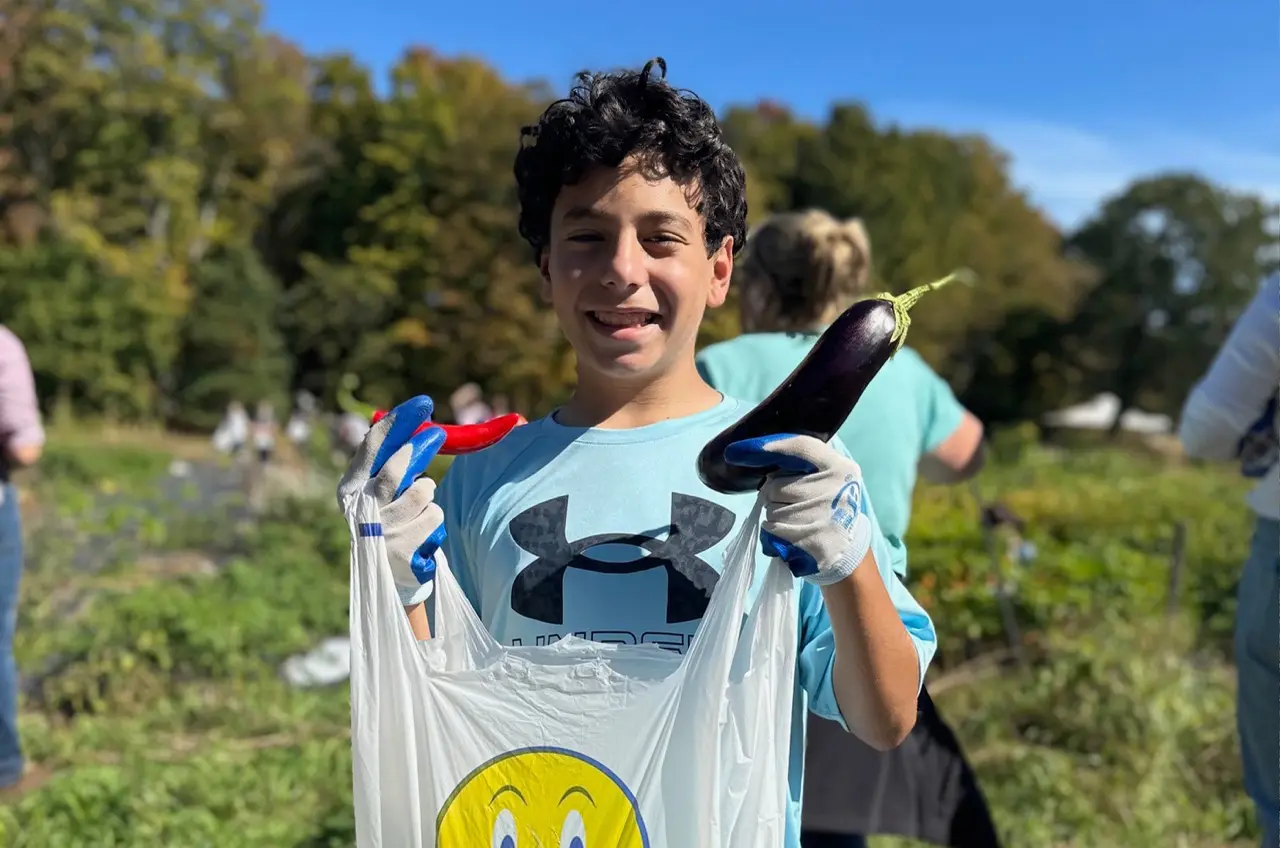 Grade 6 students volunteering on Social Justice Day of Service